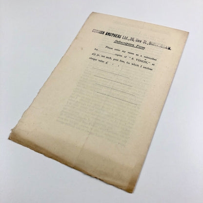 Prospectus for Laurie’s Privately Printed Library – A Vision | William Butler Yeats | Undated. Presumed to be c.1925