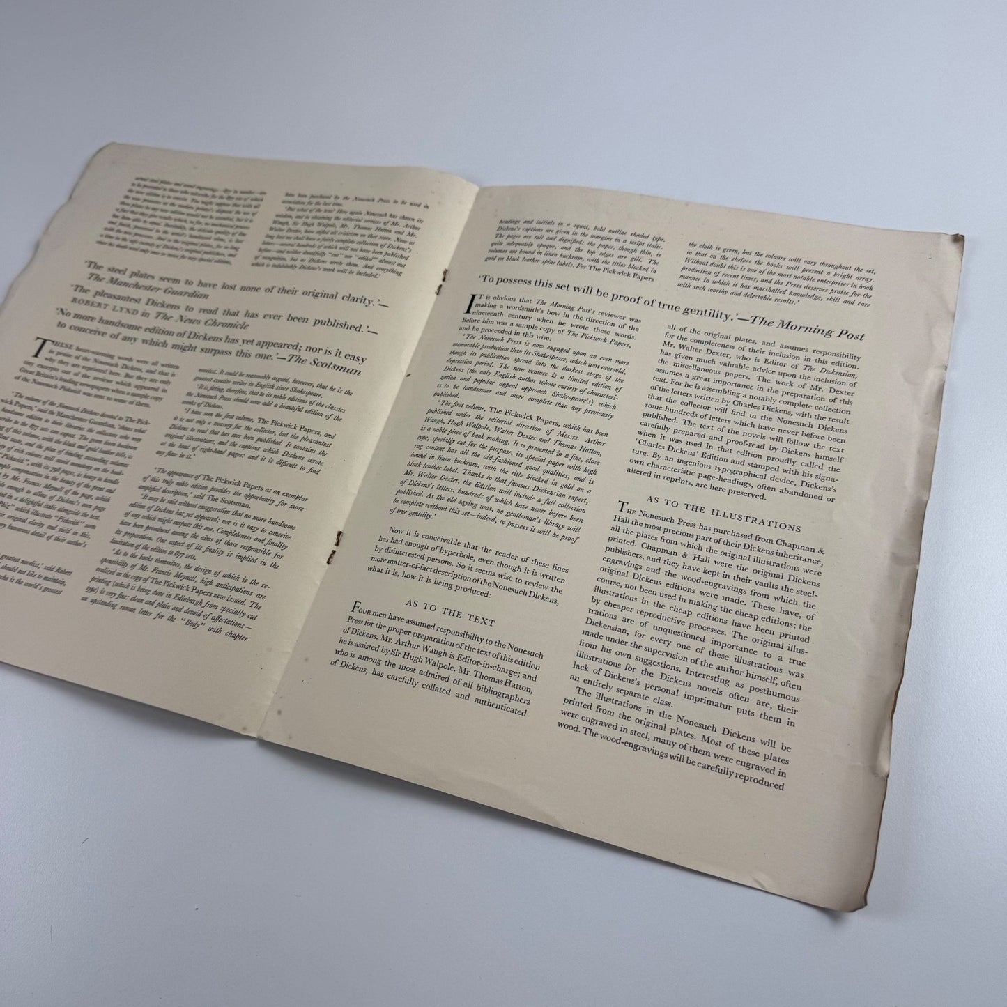 Leaflet A portrait in Natural Colour of the Nonesuch Dickens Nonesuch Press 1937