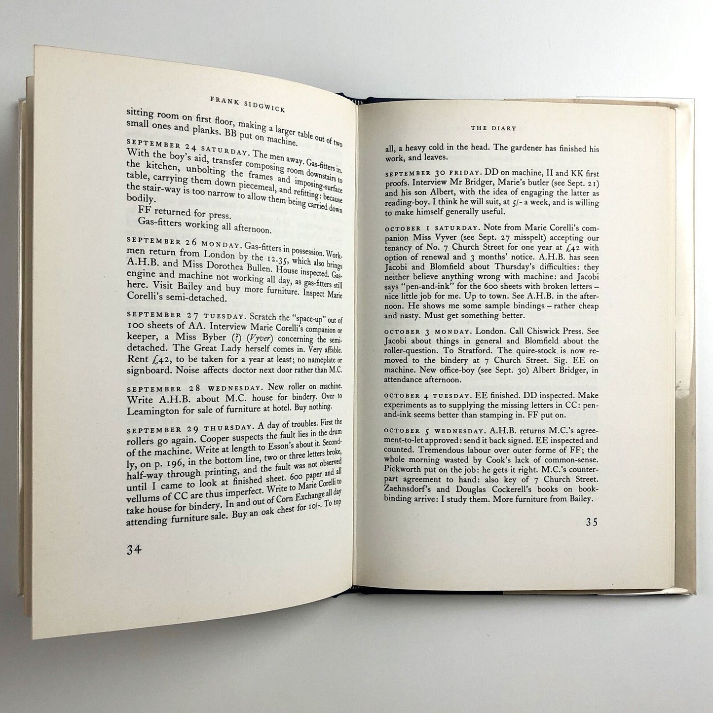 Frank Sidgwick's Diary and other material relating to A.H. Bullen and the Shakespeare Head Press, 1975