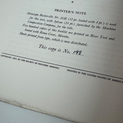 Wood engraving wood engravers Hiram Campbell Merrill | Society of Printers Boston limited edition, previously owned by Simon Brett
