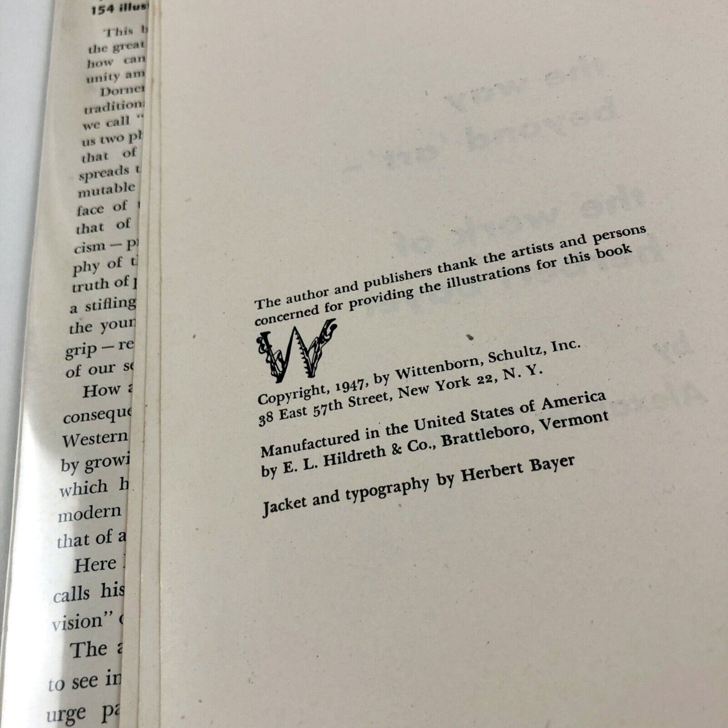 The way beyond 'art' – Herbert Bayer by Alexander Dorner | Wittenborn, Schultz, 1947 | James W. Fitzgibbon bookplate
