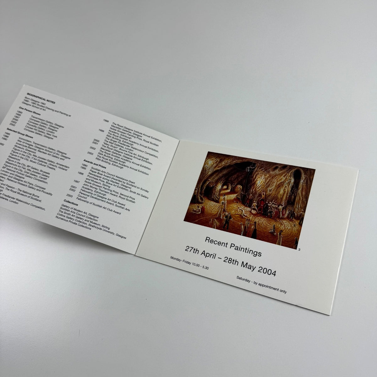 Folding card Peter Thomson | Piccadilly Gallery 2004