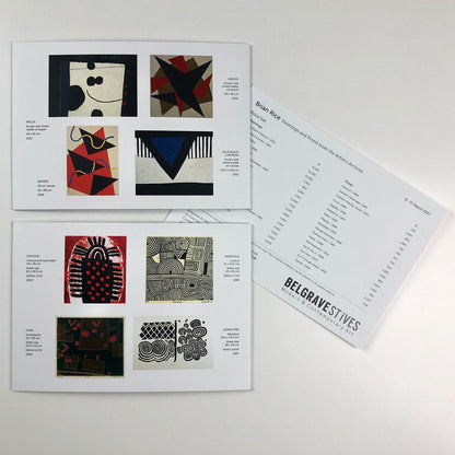 Brian Rice – 2017 Prints / Paintings from the Artist's Archive | Two folded cards with price list, Belgrave Gallery, 2017