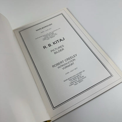 R.B. Kitaj Pictures For Sand for These Years | Marlborough London, 1977 | introduction by Robert Creeley