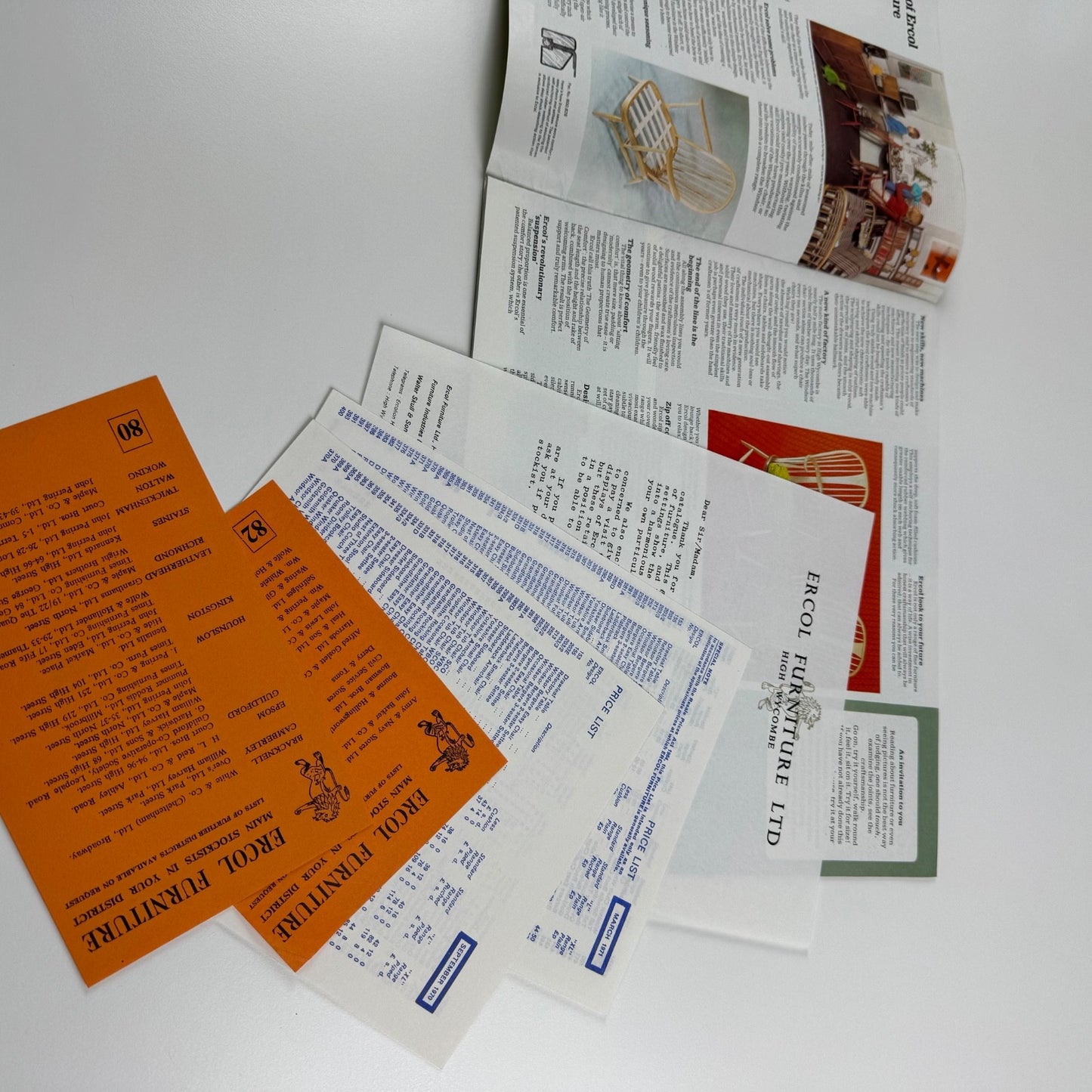 Brochure Ercol. The Book of Ercol Windsor and Old Colonial Furniture, 1970s