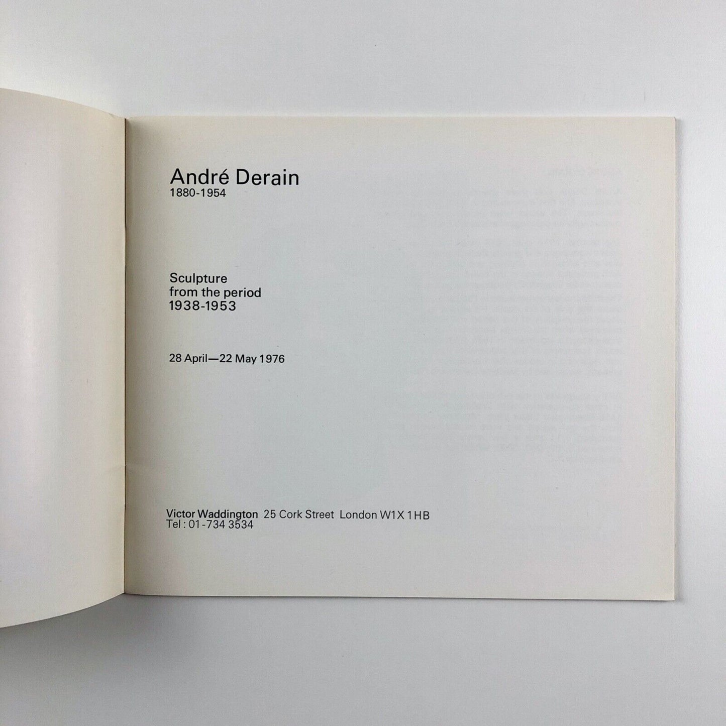 André Derain Sculpture from the period 1938-1953 | Victor Waddington, 1976