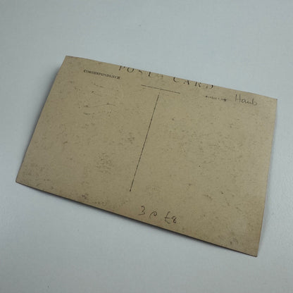 Postcard L32 wreckage of Zeppelin shot down by Lt Frederick Sowrey on 24 September 1916. With embossed stamp