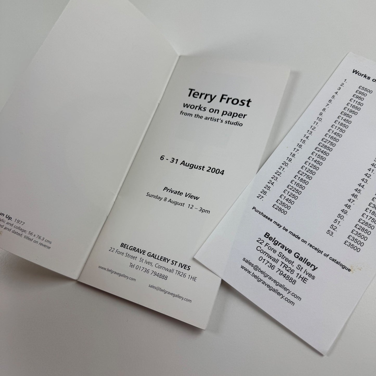 Terry Frost. Works on Paper from the artist’s studio | Belgrave Gallery 2004