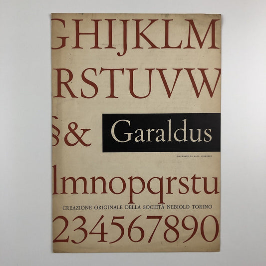 Garaldus type specimen | Societá Nebiolo, Torino | Design Aldo Novarase, possibly 1957