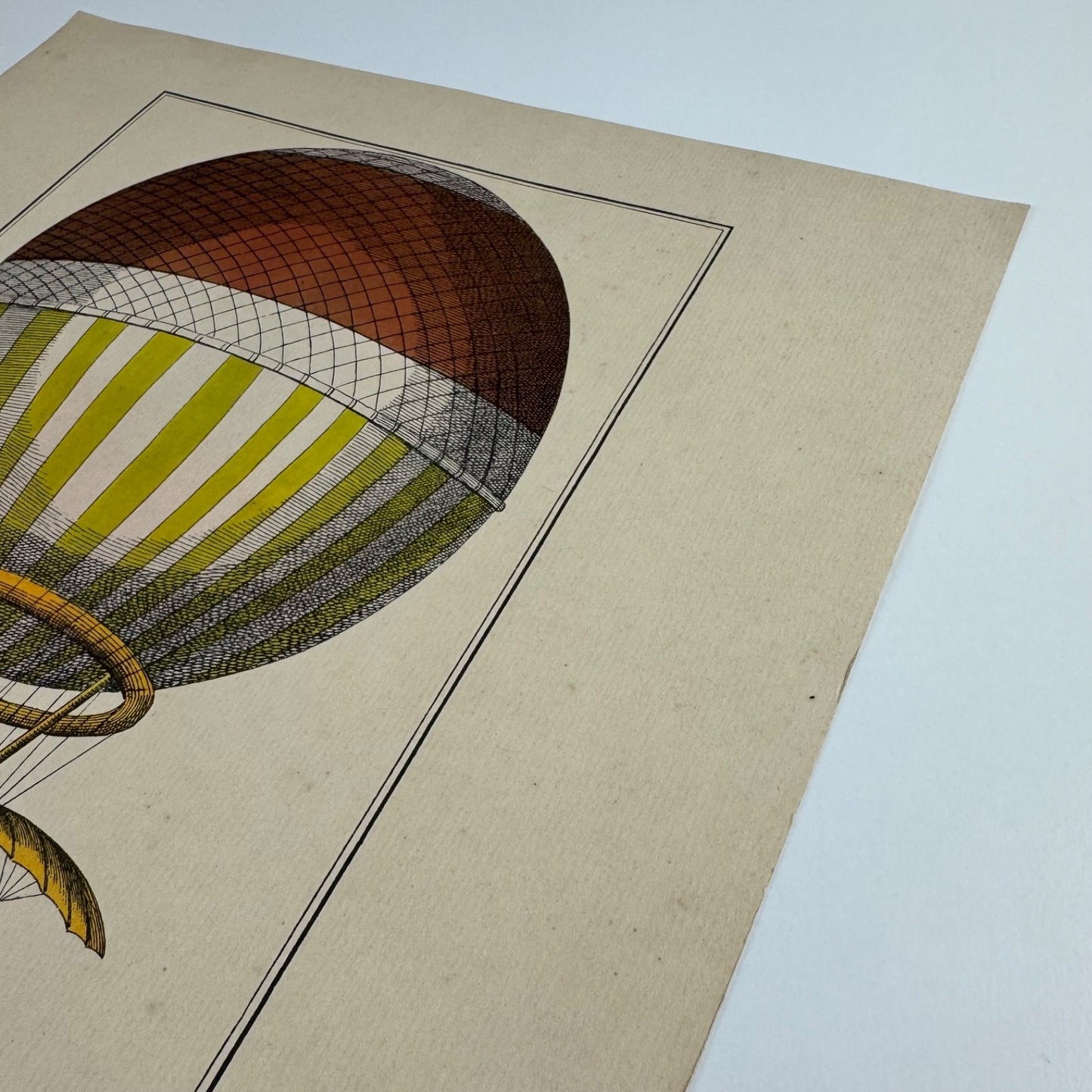 Coloured print hot air balloon The first Channel Crossing by Air | Aerial Press, 1956