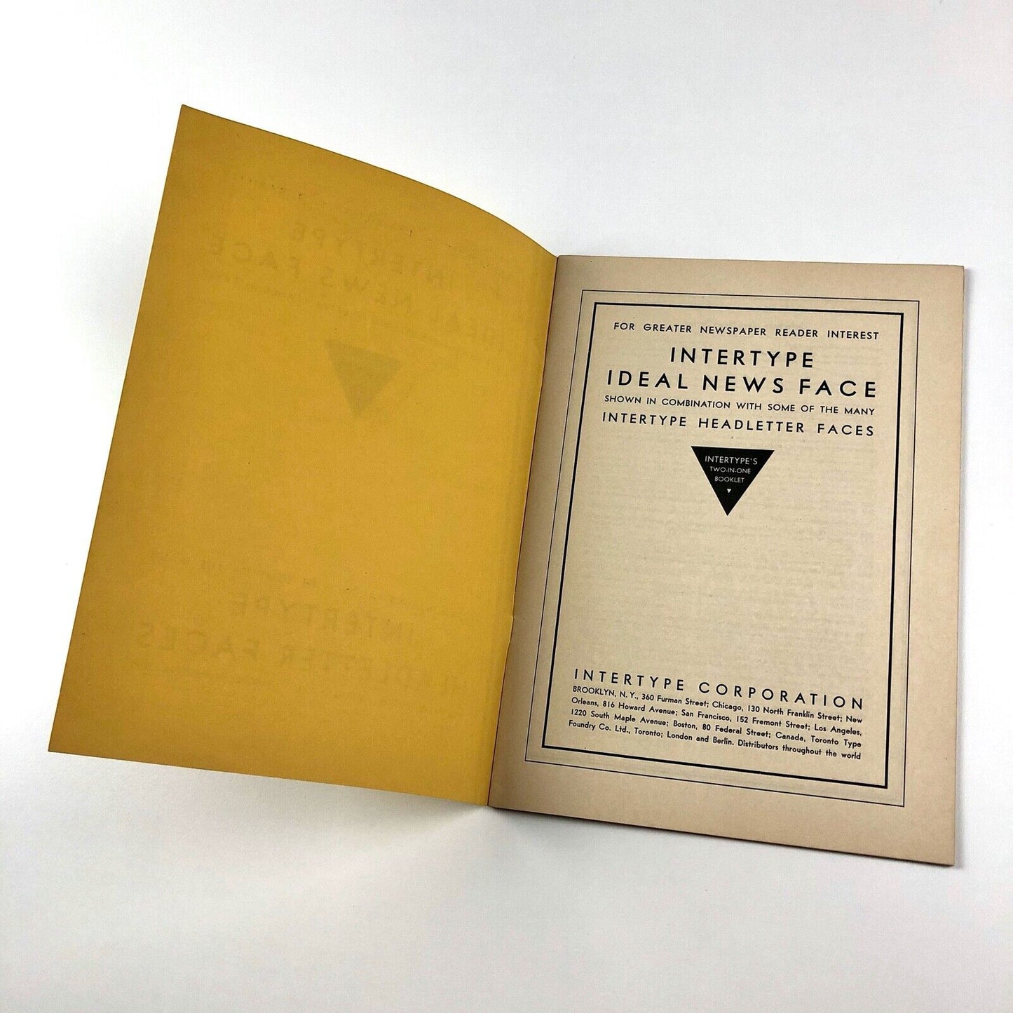 Intertype Corporation: Ideal News Face | Type specimen brochure, 1930s?