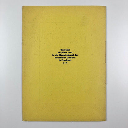 1930 Lucian Bernhard Negro type specimen booklet | Bauersche Giesserei 1930