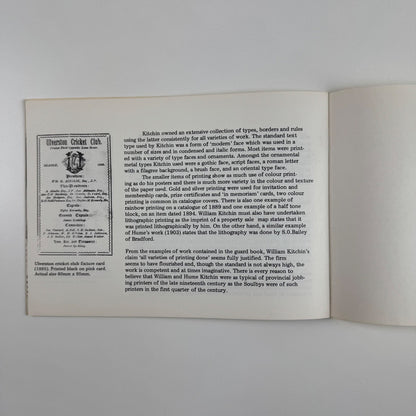 The Kitchin Collection. The work of a late 19th century jobbing printer, and his son | Museum of English Rural Life, 1974