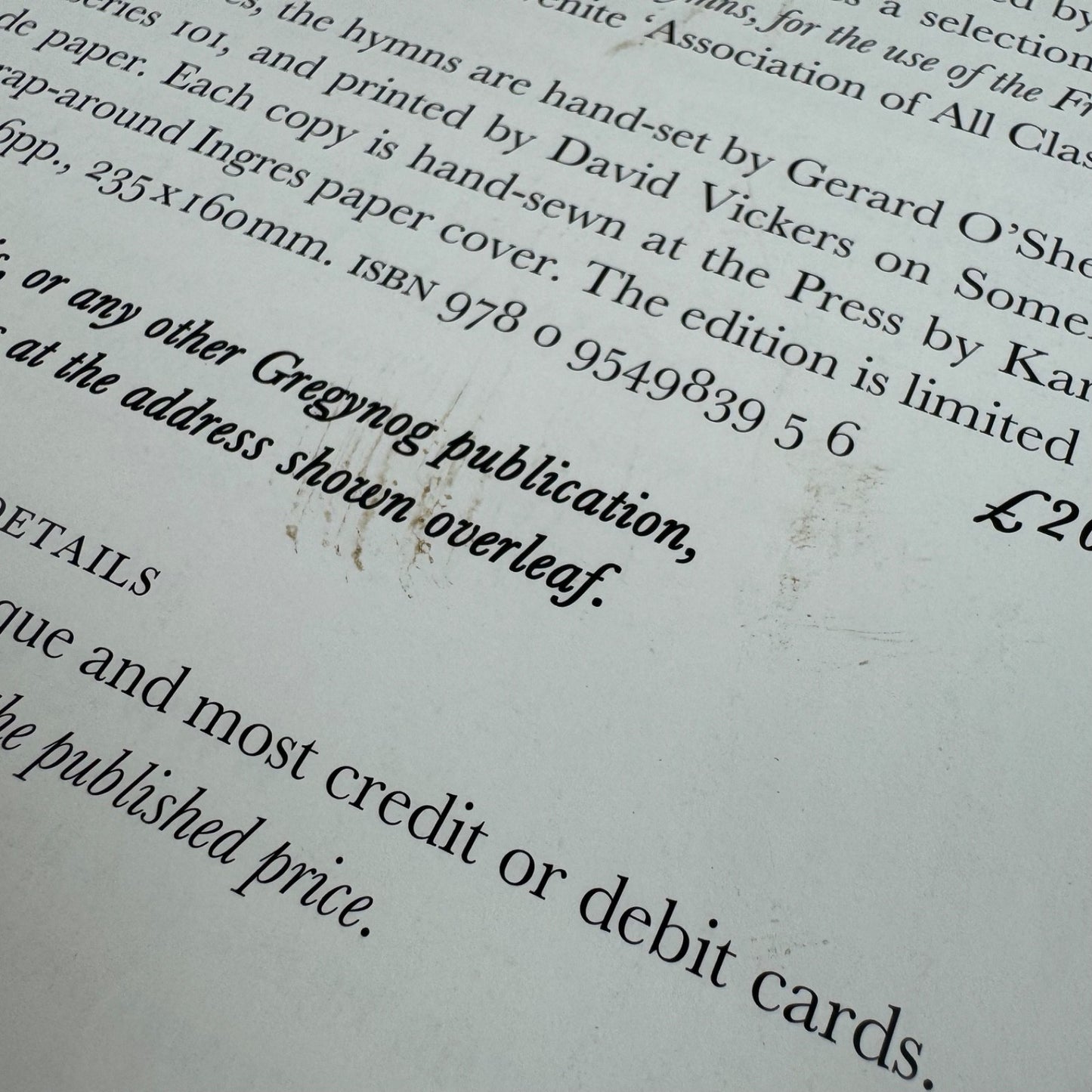 Leaflet for Social Hymns. A Selection in celebration of Robert Owen | Gwasg Gregynog
