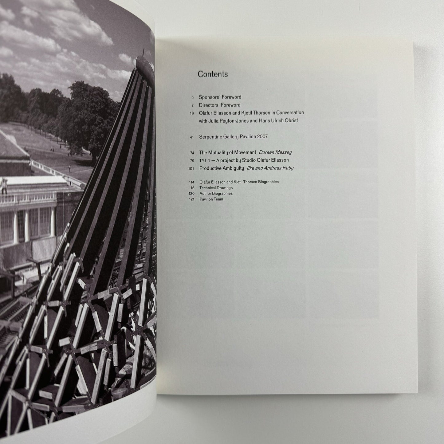Olafur Eliasson and Kjetil Thorsen | Serpentine Gallery Pavilion, 2007 catalogue