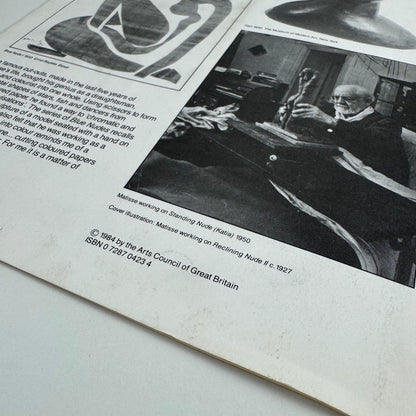 Gallery guide for Henri Matisse. Sculpture | Arts Council touring exhibition, 1984/85
