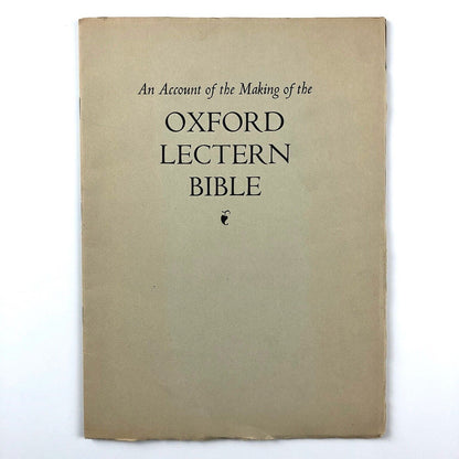 An Account of the Making of the Oxford Lectern Bible | Bruce Rogers, 1936?