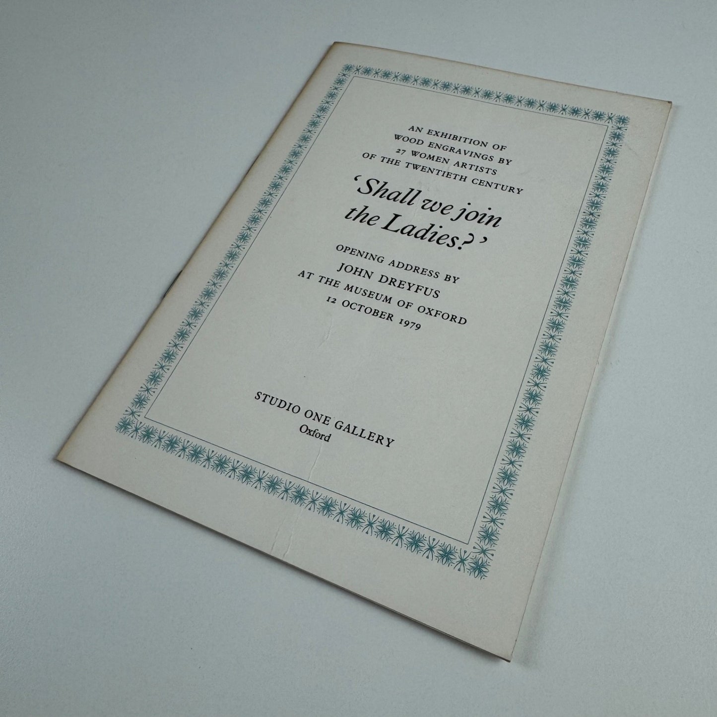 Shall we join the Ladies? wood engravings by women artists of the twentieth century John Dreyfus address Museum of Oxford | Studio One Gallery