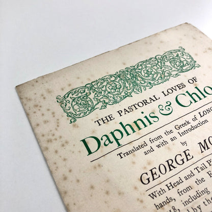 Prospectus – The Pastoral Loves of Daphnis & Chloe | Translation George Moore | William Heinemann | Undated, presumed to be c.1924
