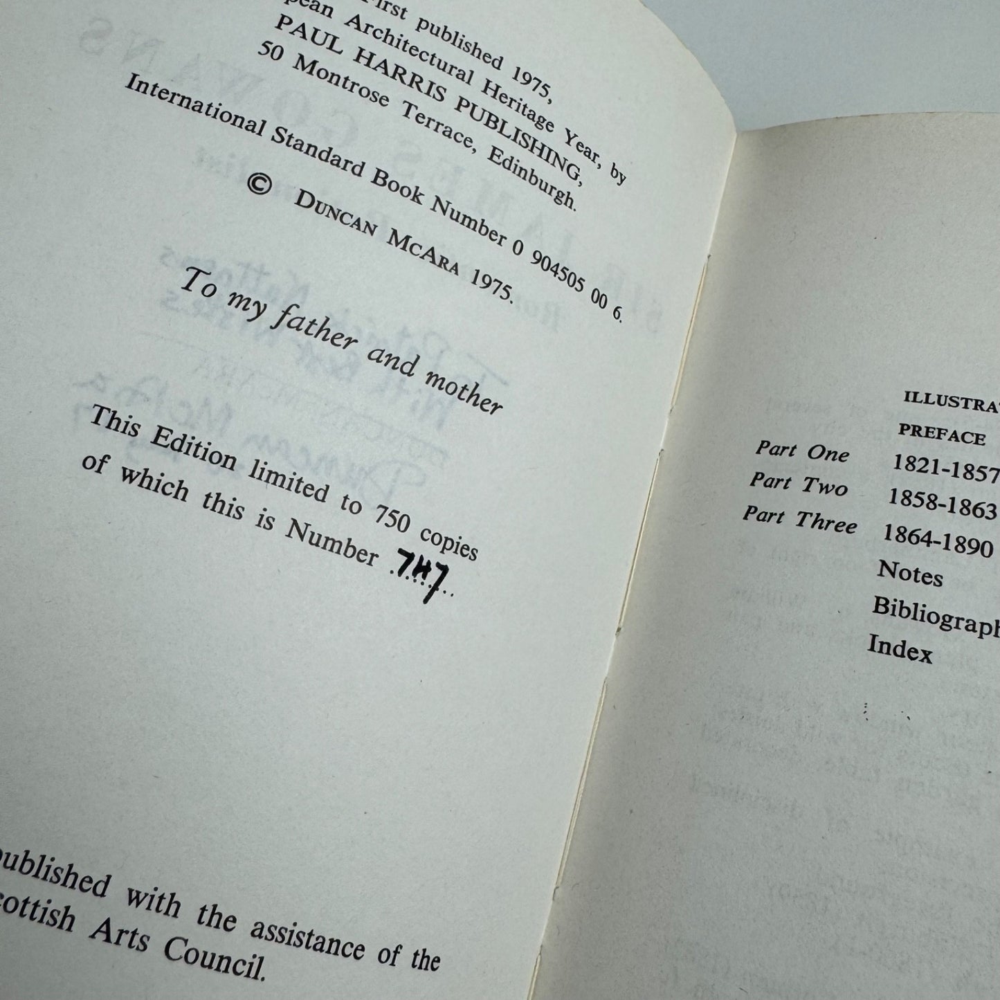 Sir James Gowans. Romantic Rationalist Duncan McAra Paul Harris Publishing, 1975 limited edition signed copy