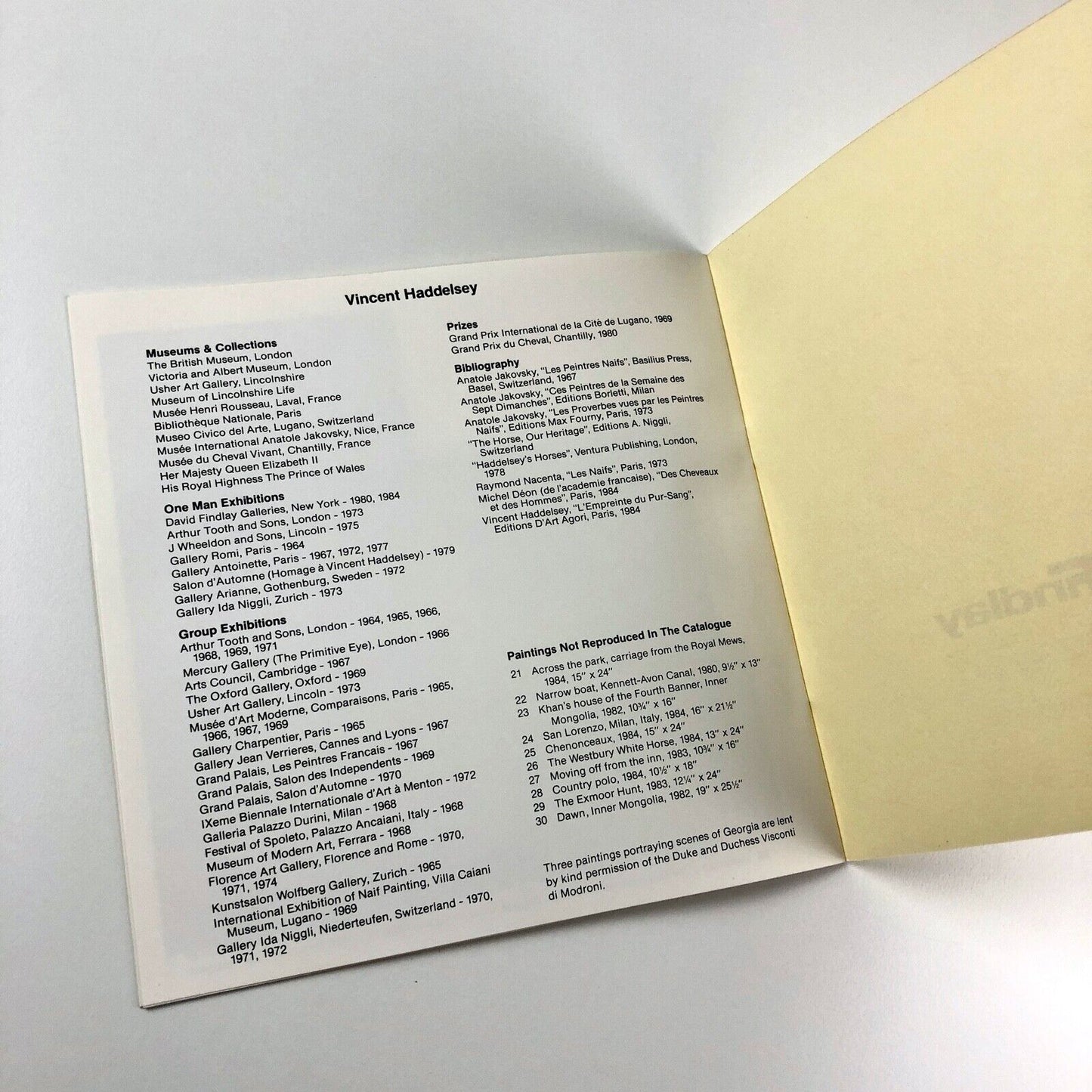 Vincent Haddelsey | David Findlay, New York exhibition catalogue 1984