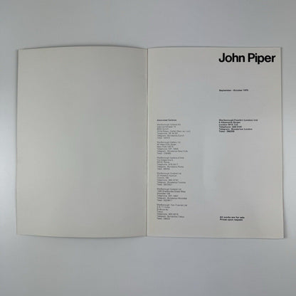 John Piper | Marlborough Fine Art September and October 1975 | Gordon House design