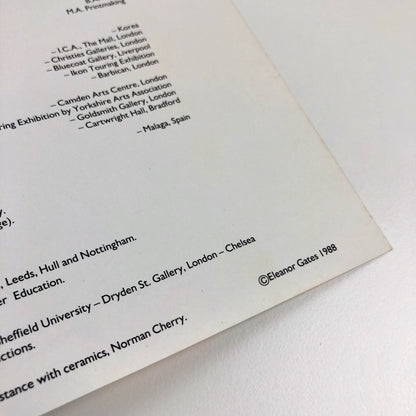 Eleanor Gates – Black Moods, Blue Demons | Bonington Art Gallery, Trent Polytechnic | 1989 catalogue