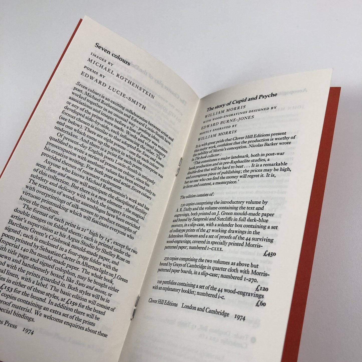 Rampant Lions Press – Books designed and printed by Will and Sebastian Carter, 1978