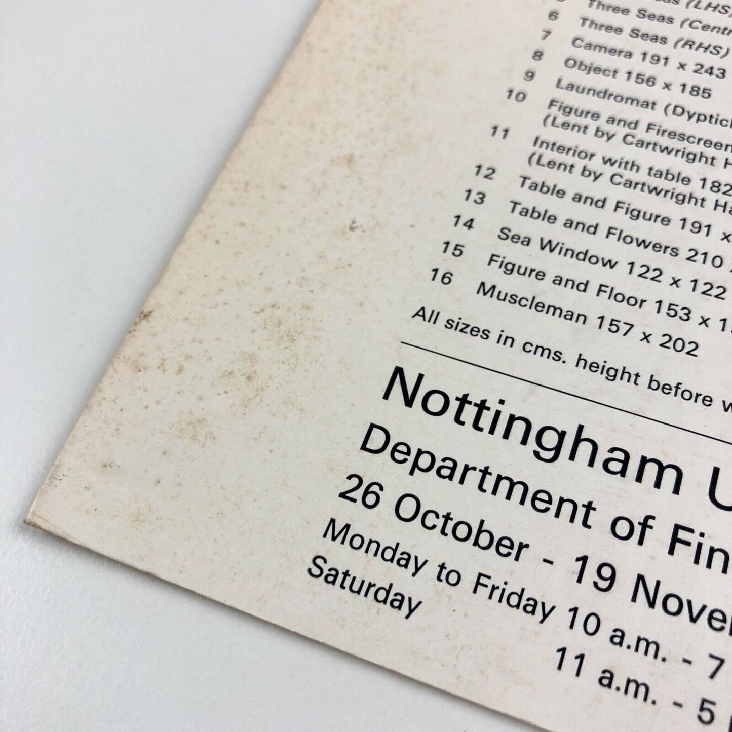 Paintings John Gray - Conceptual Realism | Nottingham University Art Gallery leaflet, 1977
