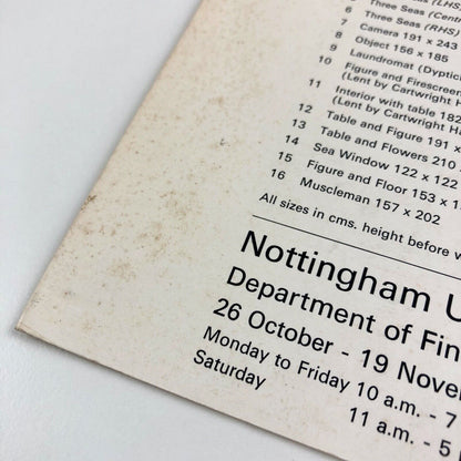 Paintings John Gray - Conceptual Realism | Nottingham University Art Gallery leaflet, 1977