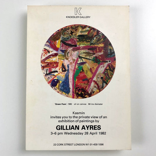 Gillian Ayres – private view invite | Kasmin Knoedler Gallery, 1982