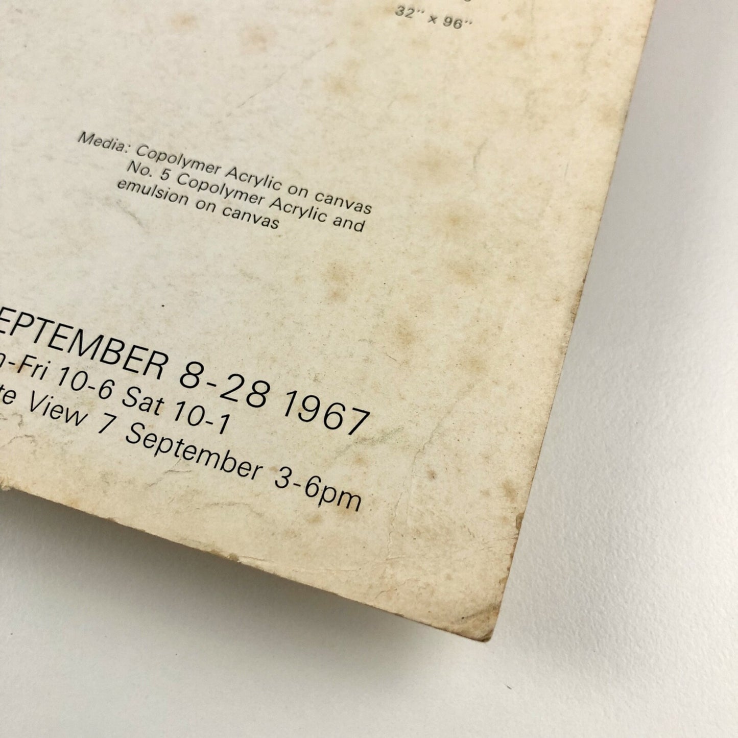 Jon Thompson – Recent Paintings | Rowan Gallery, London, 1967 | Promotional card