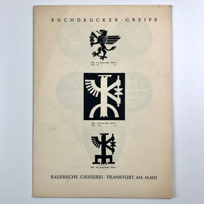 Vignetten für graphische Gewerbe | Bauersche Giesserei | Berthold Wolpe, Fritz Krede | Folder with four inserts