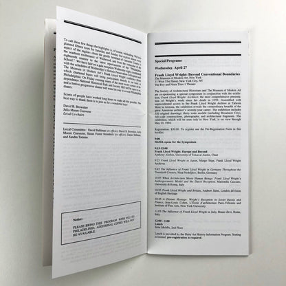 SAH – Society of Architectural Historians | 47th Annual Meeting leaflet, 1994