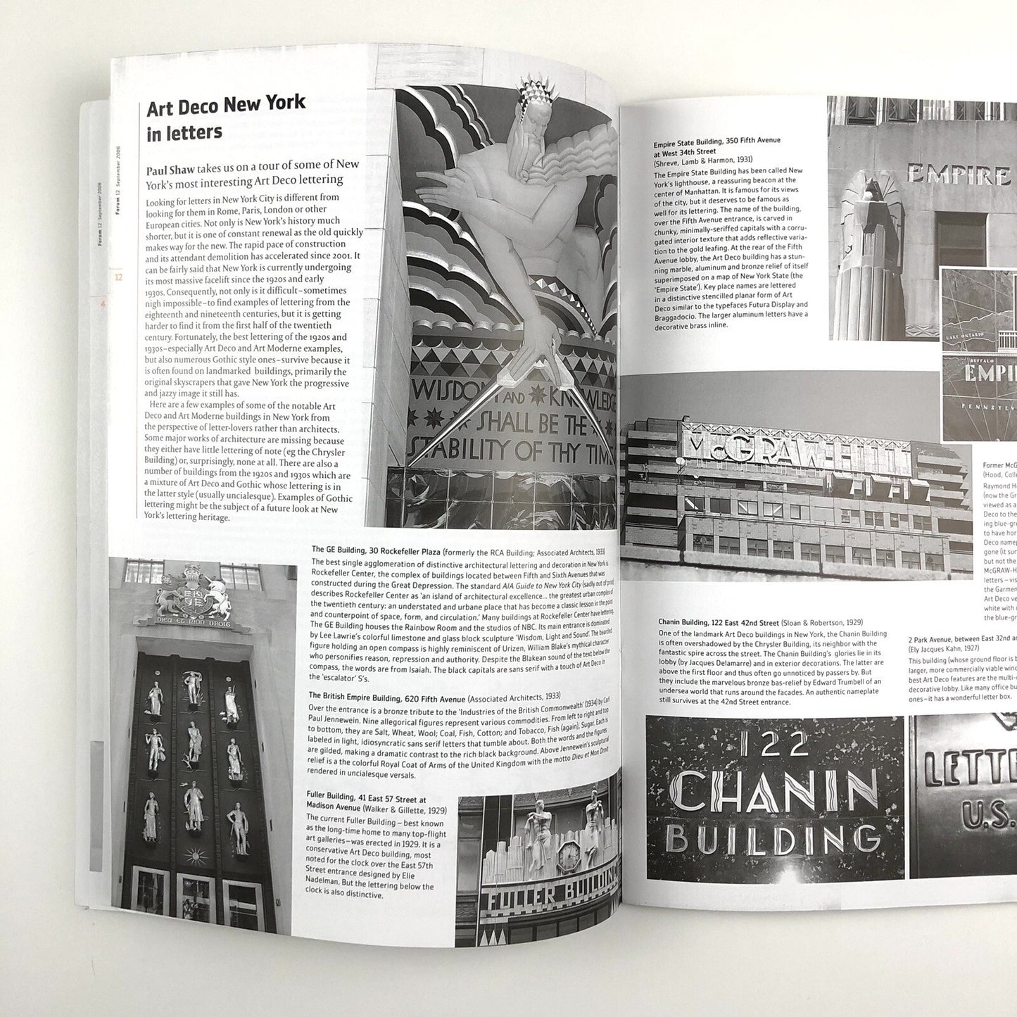Forum 12 Journal of Letter Exchange | Issue 12 September, 2006 | Art Deco lettering