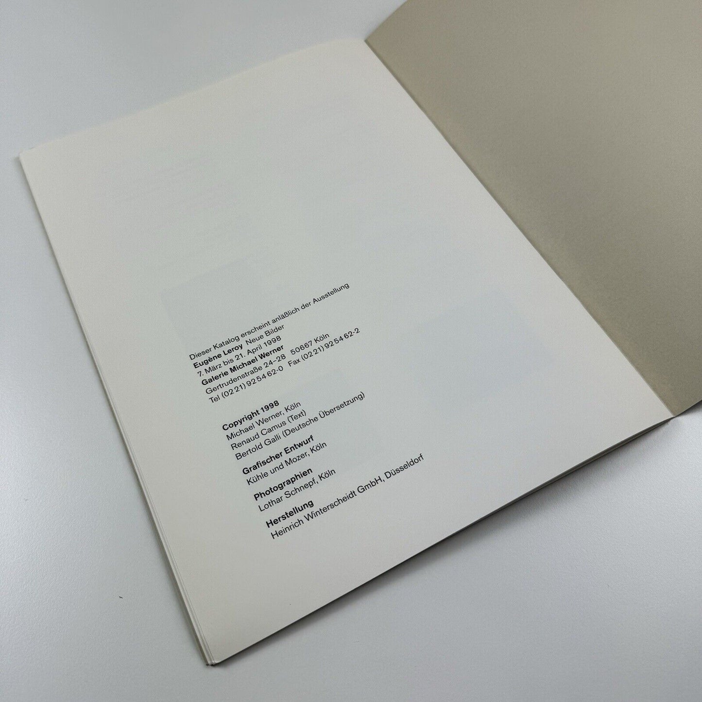 Eugène Leroy. Neue Bilder | Eugene Leroy Michael Werner Cologne, 1998