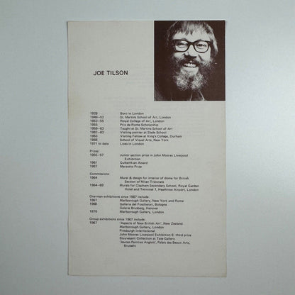 Leaflet on Joe Tilson from Oxford Gallery, Oxford. Undated presumed to be 1970s