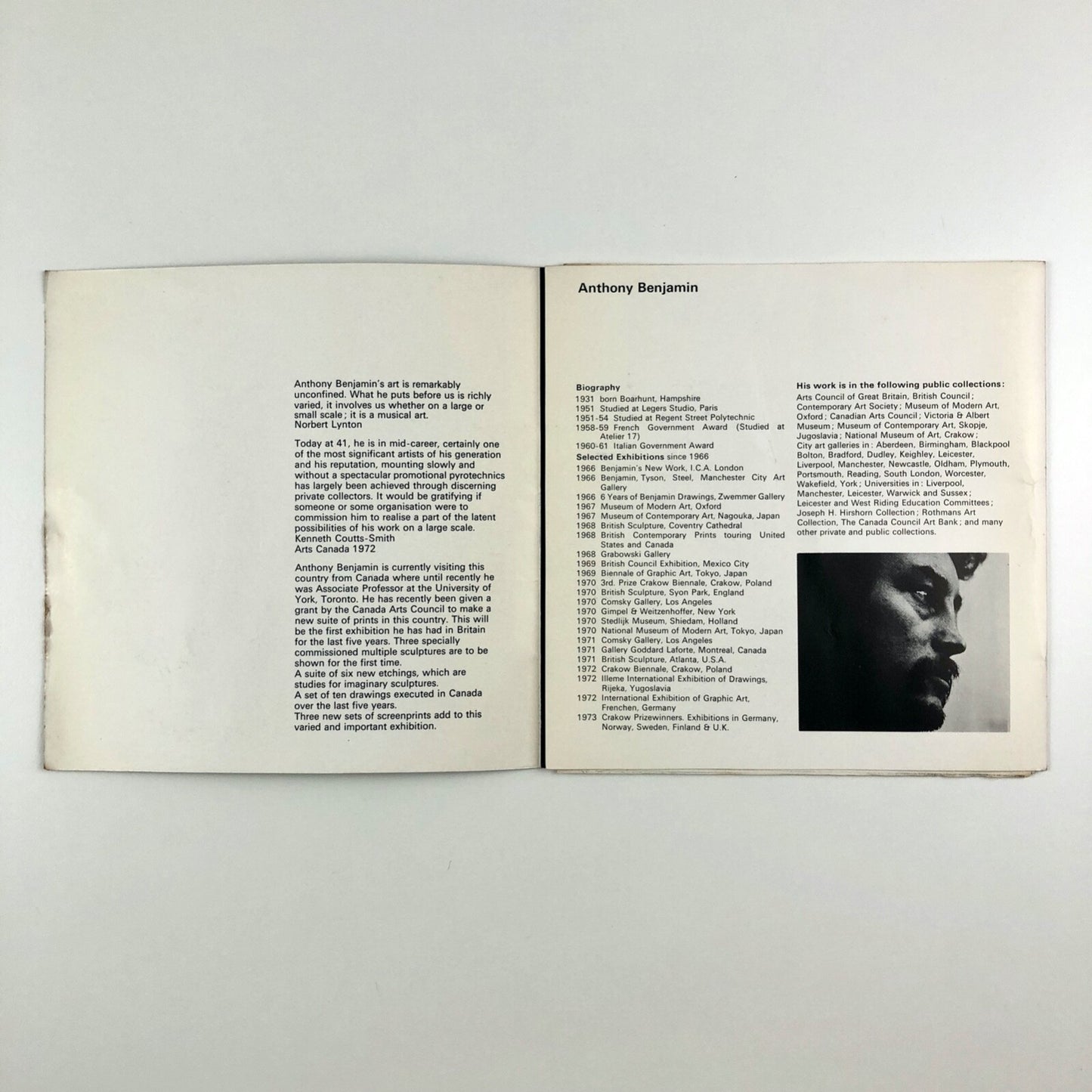 Anthony Benjamin – folded card | Gorner and Millard, 1973
