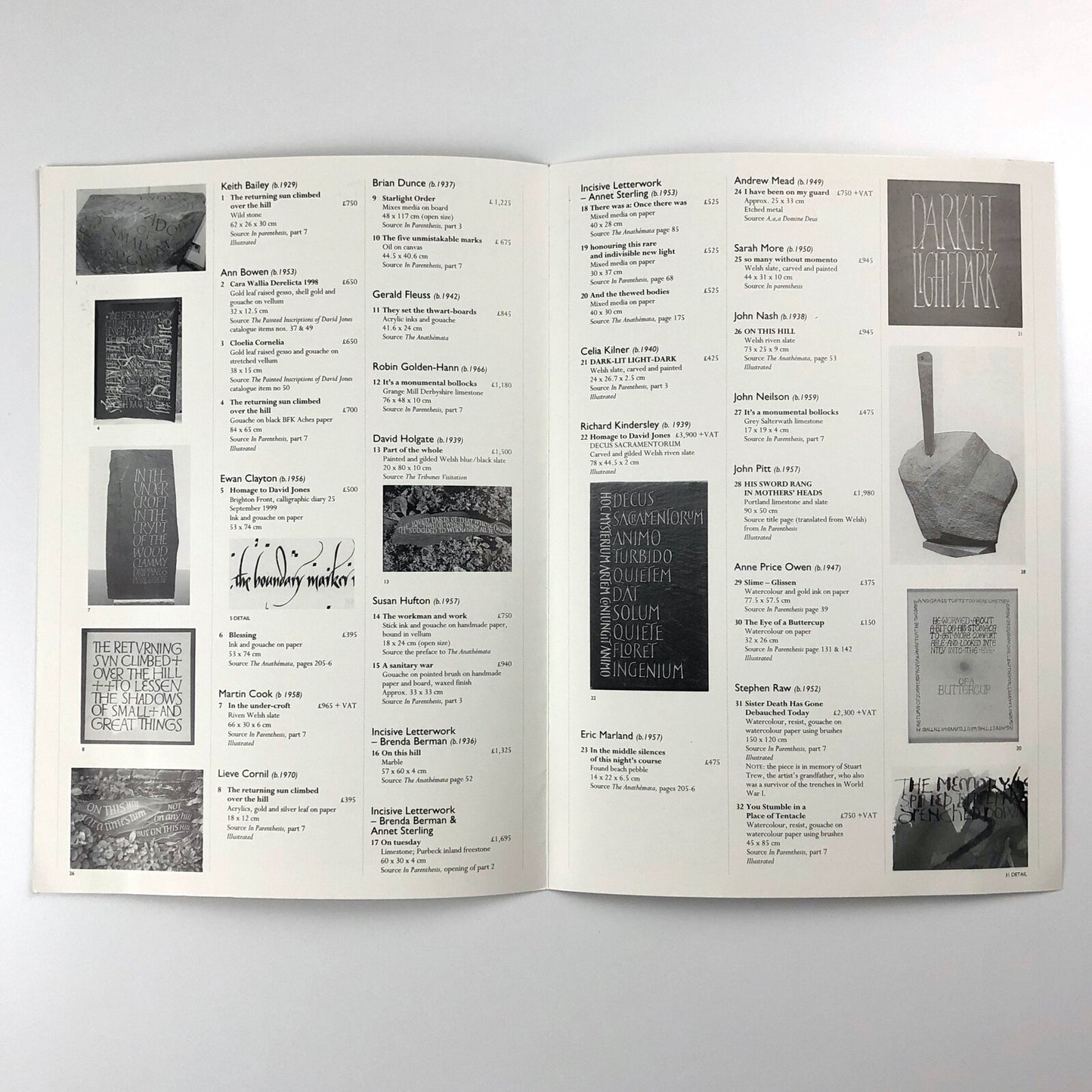 David Jones 1895-1974. Painter - Poet. An interpretation of poetry and writing by thirty contemporary lettering artists | Wolseley Fine Arts 1999