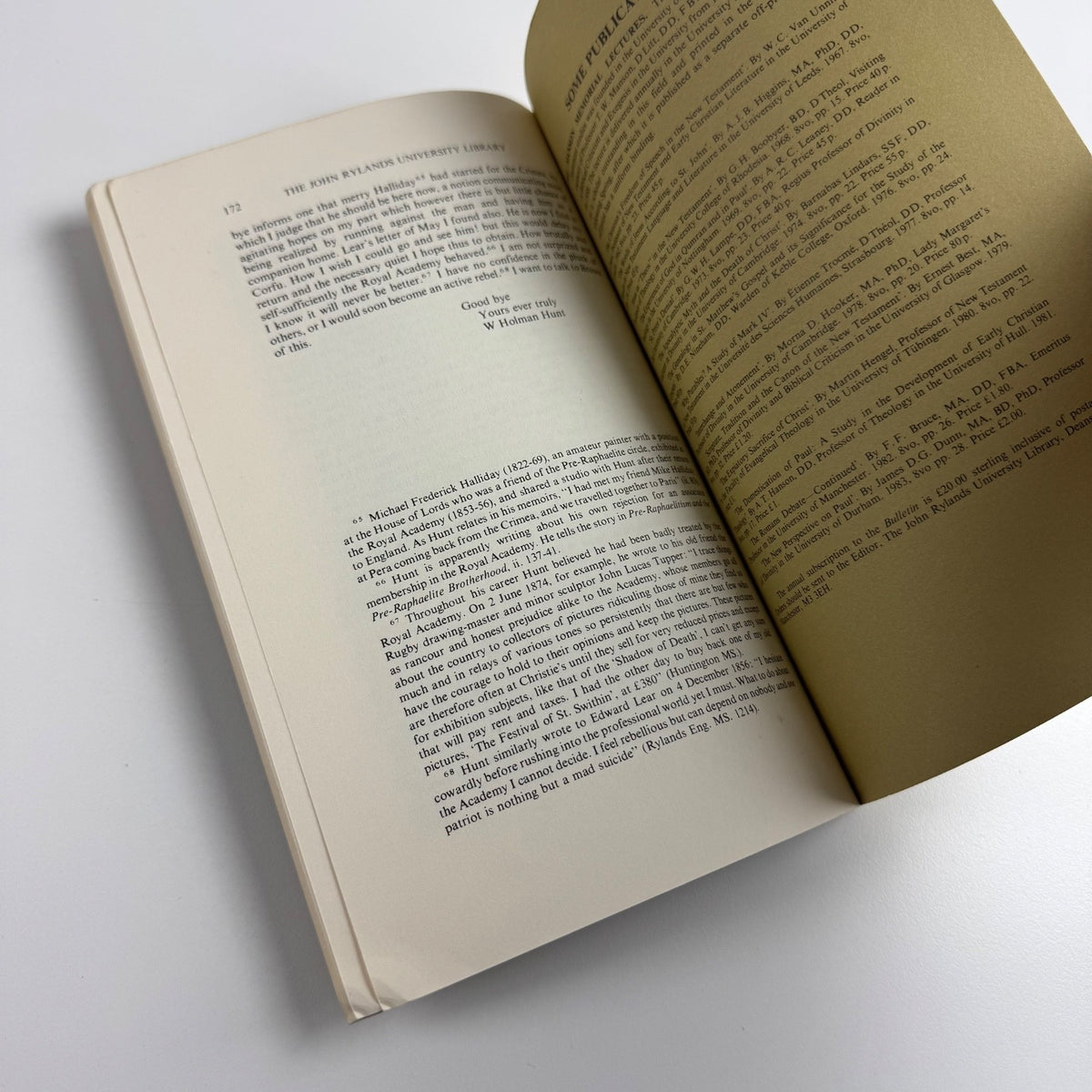 William Holman Hunt’s Letters to Thomas Seddon George P. Landow signed by author | Reprint from John Rylands University Library of Manchester, Vol 66, No. 1 Autumn 1983
