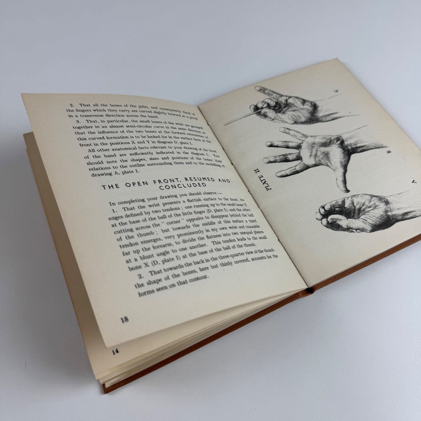 How to draw hands by Oliver Senior | The Studio, 1953 reprint Simon Brett bookplate