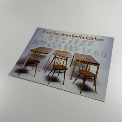 Ercol furniture for the kitchen. Single sheet leaflet undated, presumed 1970/80