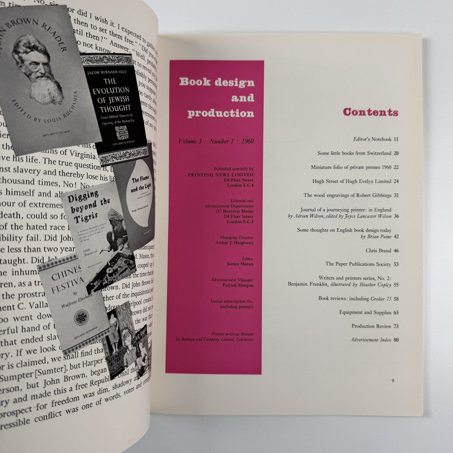 Book Design and Production – Vol 3 No 1 1960 | Printing News Ltd | Editor James Moran
