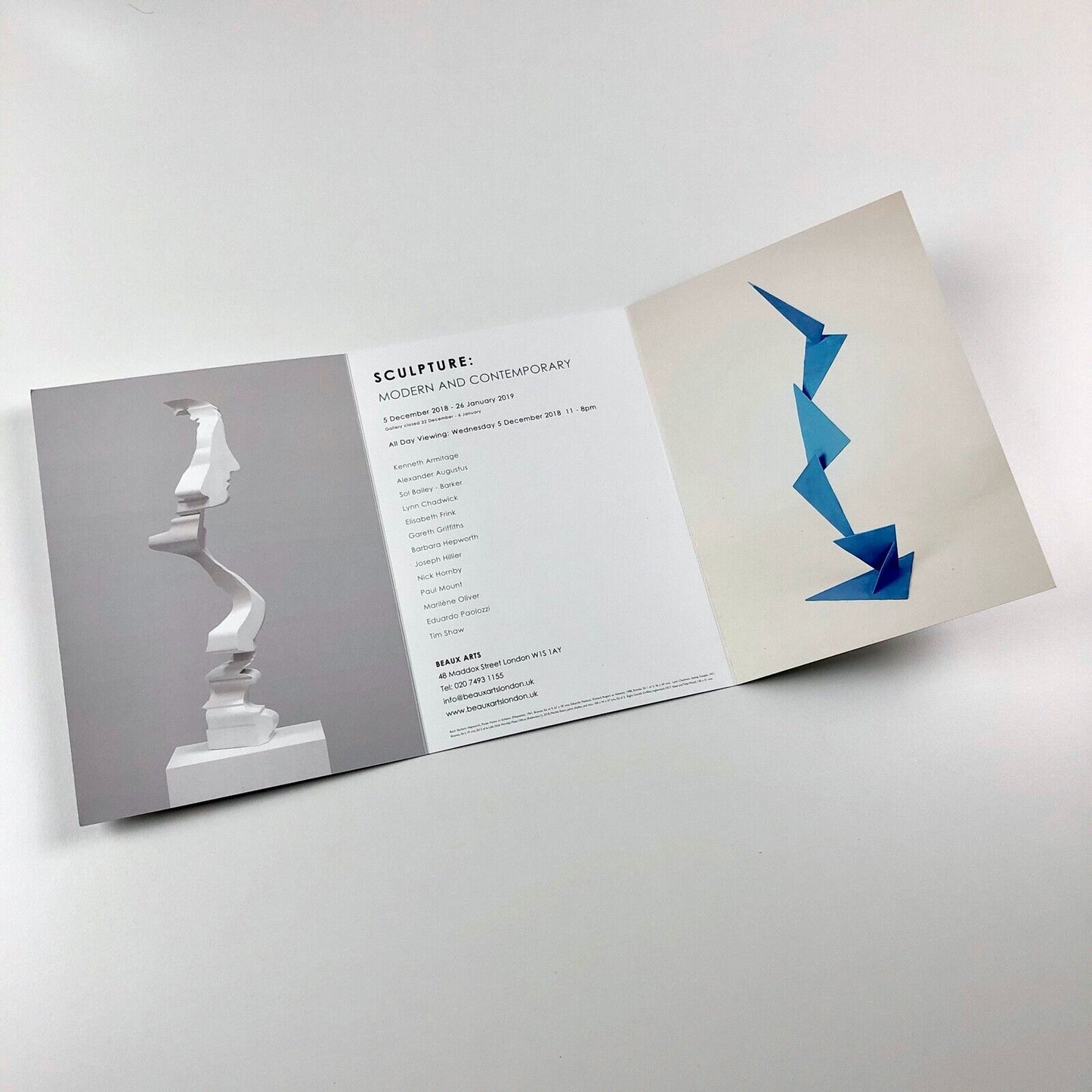 Sculpture: Modern and Contemporary | Beaux Arts London leaflet, 2019