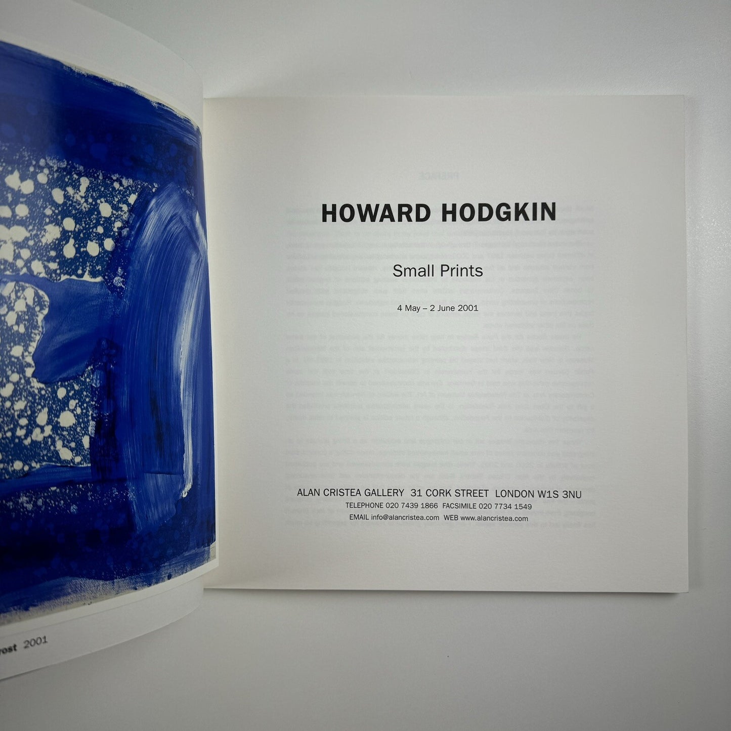 Howard Hodgkin. Vol I. Small Prints | Alan Cristea Gallery 2001