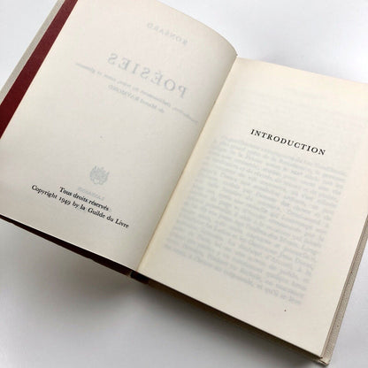 Poésies by Pierre de Ronsard | intro Marcel Raymond | Guilde du Livre, 1949