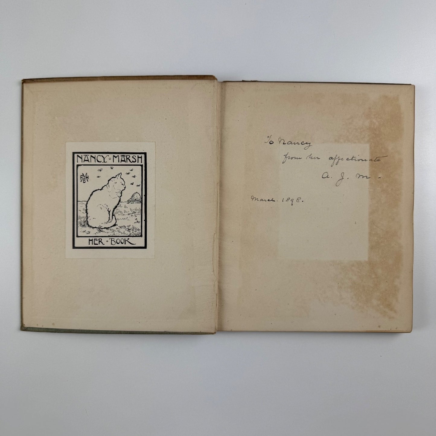 Three Sunsets and Other Poems by Lewis Carroll | Macmillan, 1898 | bookplate and inscription for Nancy Marsh