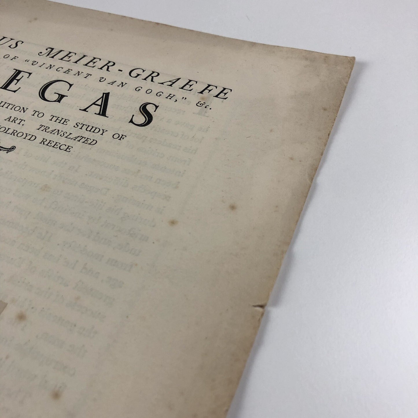 Prospectus for Degas by Julius Meier-Graefe | J. Holroyd Reece | Ernest Benn 1923