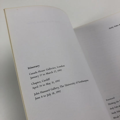 Andy Fabo & Micah Lexier | Canada House Galleries catalogue, London 1992
