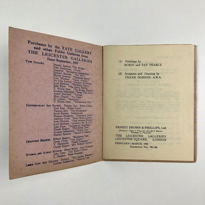 Robin and Fay Pearce | Sculpture and drawings by Frank Dobson | Ernest Brown & Phillips, Leicester Galleries catalogue, 1958